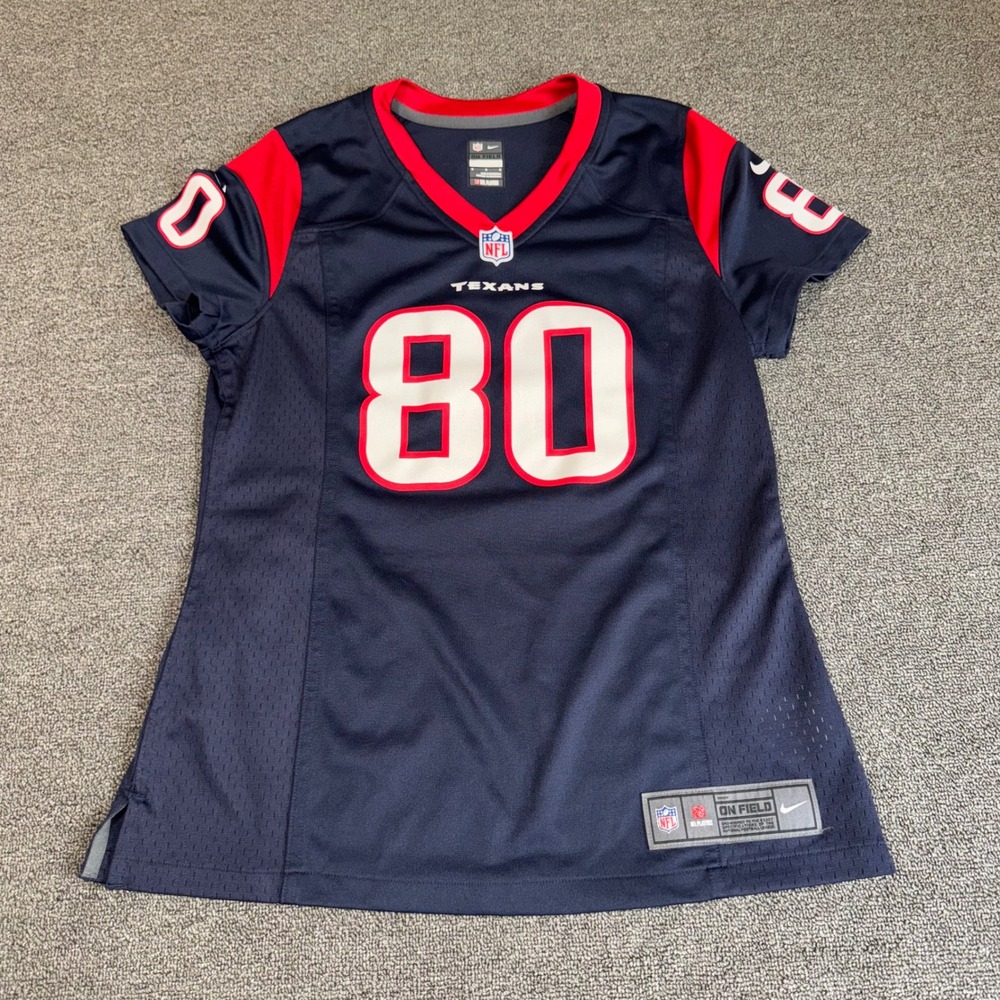 Houston Texans Andre Johnson 80 Nike Football Jersey Womens Medium Navy Blue NFL